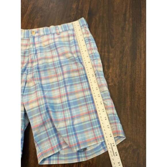 Peter Millar Crown Crafted Shorts Plaid Seersucker 9" Inseam Matlock Galaxy W34" - Picture 5 of 8